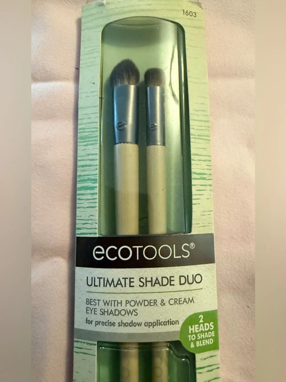 ecotools NWT Bamboo Handle Eye Brush Duo with Silver Ferrules